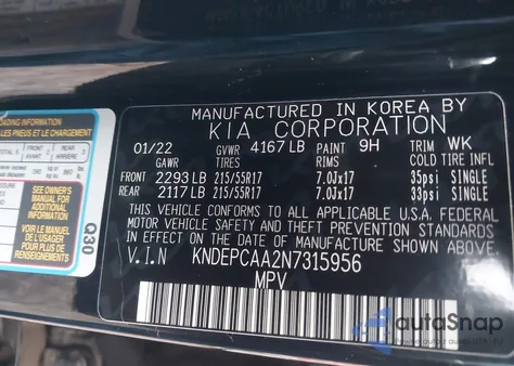 2022 Kia Seltos Lx из США, поврежденный, VIN KNDEPCAA2N7315956